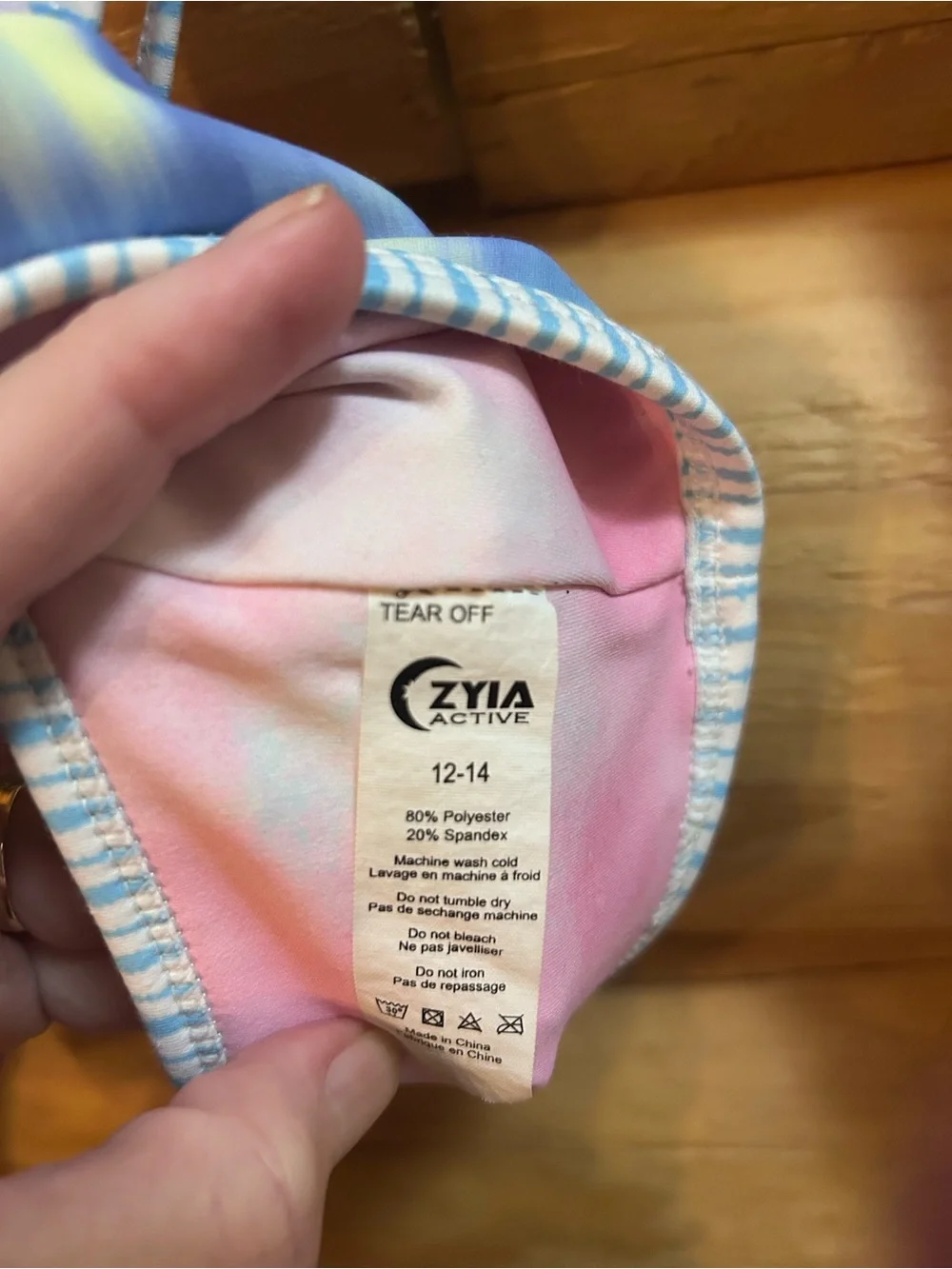 Girl’s Zyia Active Hendrix Hustle Pastel Floral Tie-Dye Swimsuit